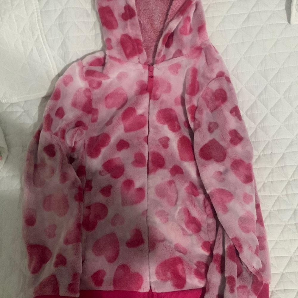 selling a pink heart jacket that has been worn a couple of times.